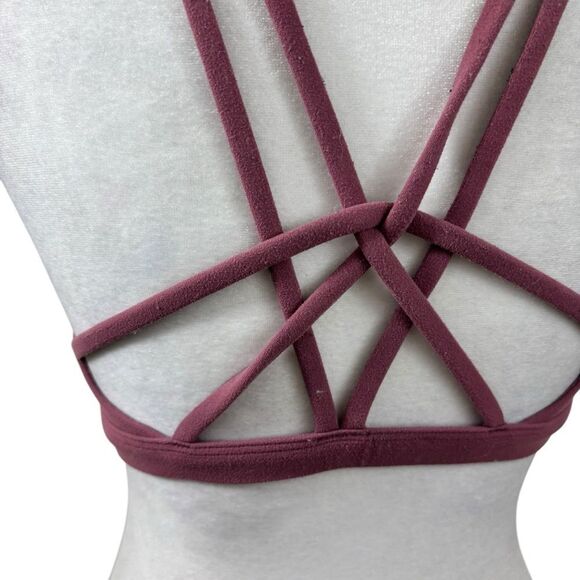 Ladies Lululemon Dusty Rose Strappy Back V Neckline Sports Bra Size 6 - Picture 7 of 7